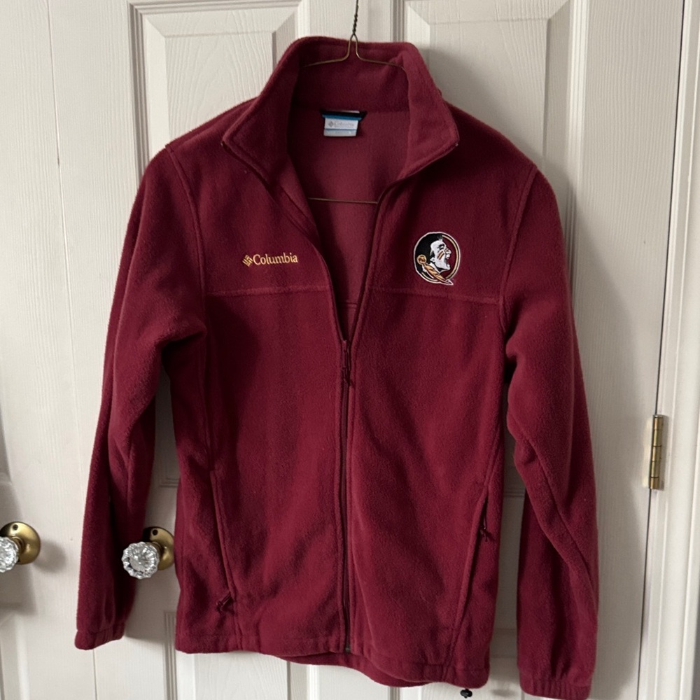 Columbia Burgundy Fleece Jacket with Logo